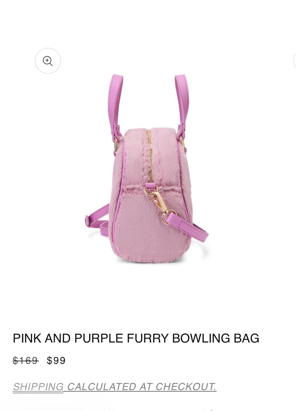 Von Dutch Lavender & Purple Fuzzy Dome Satchel - Picture 7 of 17